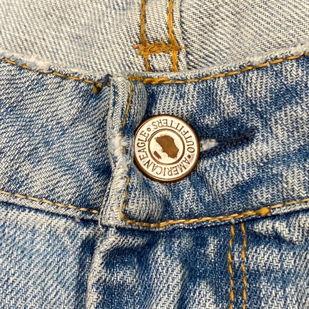 American Eagle Jeans 4 Regular Womens Light Blue Distressed Bootcut Low Rise - Picture 4 of 14